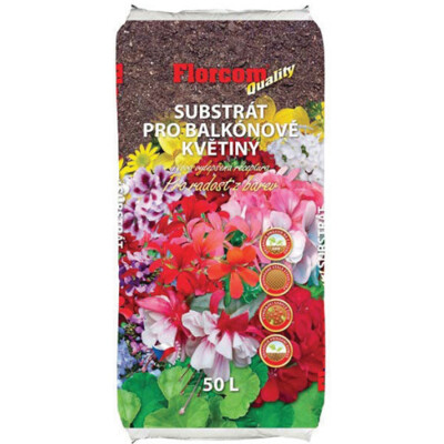 Florcom Quality Substrát pre Balkónové Kvety | Pre muškáty a bohaté kvitnutie | Vylepšená receptúra