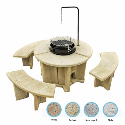 Gril INNOVA 120/120/53cm nízky set (Béžová)