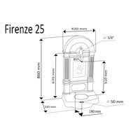 Ozdobná studňa FIRENZE (antik-strieborná 2511)