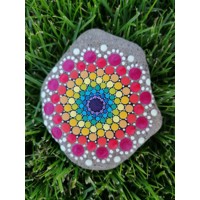 Mandala - ručne malovaný dekoračný kameň 1