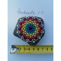 Mandala - ručne malovaný dekoračný kameň 1