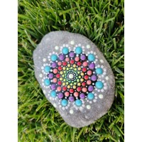 Mandala - ručne malovaný dekoračný kameň 4