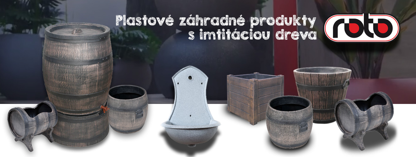 Plastové záhradné produkty s imitáciou dreva